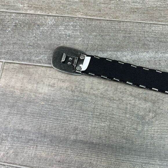 Vintage metal silver tone  square stacked   stretchy - Picture 4 of 7